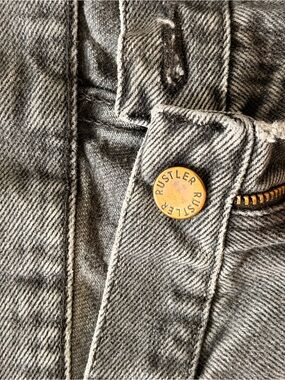 Rustler Men's Gray Straight Jeans with Brass Logo Button